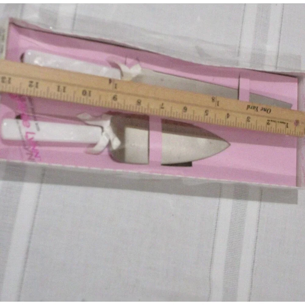 NOS Vtg. Wedding Cake Knife and Server Set by Jamie Lynn in Box
